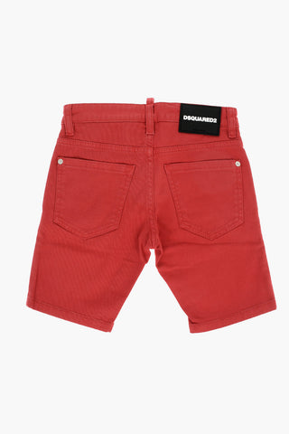 Shorts in denim stretch a tinta unita
