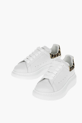 Sneakers in Pelle con Dettaglio Animalier