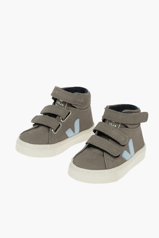 touch strap closure leather high top sneakers