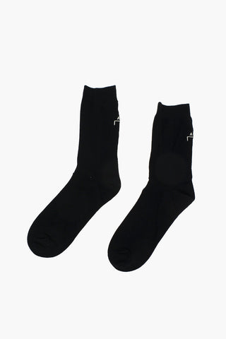 Ribbed Logoed Socks