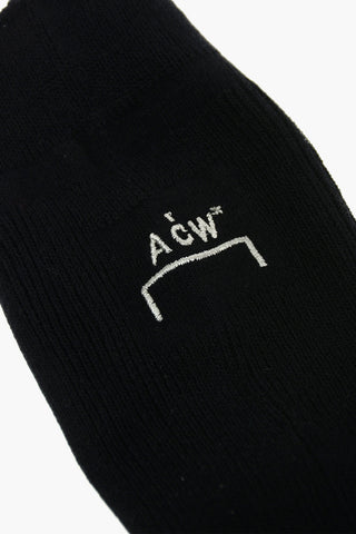 Ribbed Logoed Socks