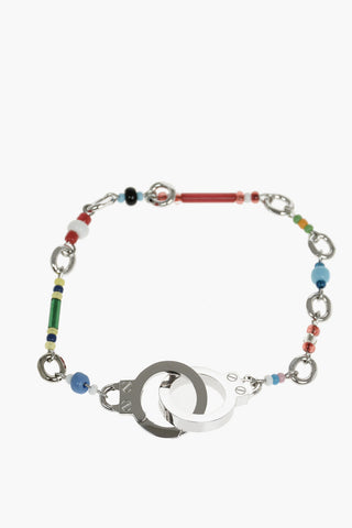 colored beads brass bracelet