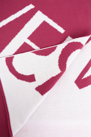 logo embroidered wool scarf