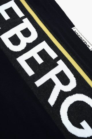 logo embroidered virgin wool scarf