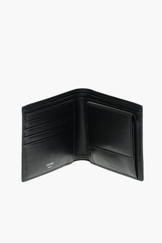 logo printed camouflage leather wallet