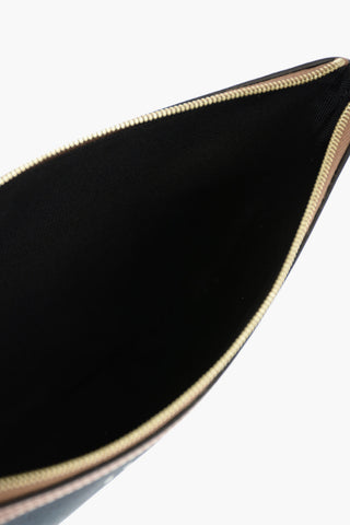 Printed Pouch with Faux Leather Trim