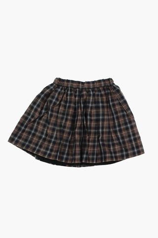 Tartan Checked Flared JUPE SUZON Skirt with Drawstring Waist