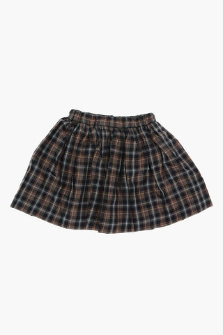 Tartan Checked Flared JUPE SUZON Skirt with Drawstring Waist
