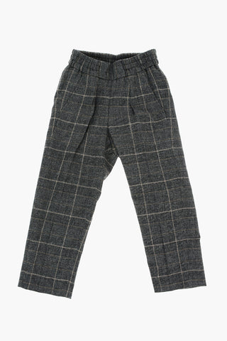 drawstring waist district check motif TILYO pants