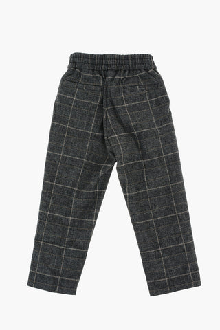 drawstring waist district check motif TILYO pants