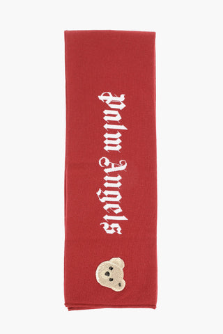 Teddy Embroidered Virgin Wool Scarf