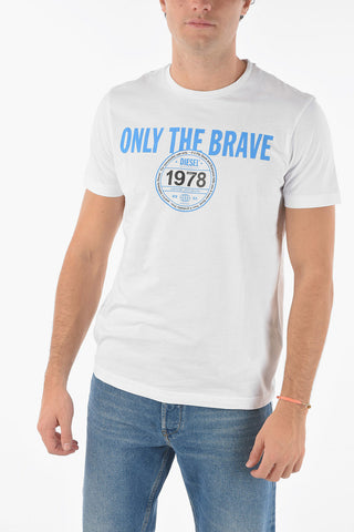 Crewneck T-DIEGOS-K35 T-shirt with ONLY THE BRAVE Print