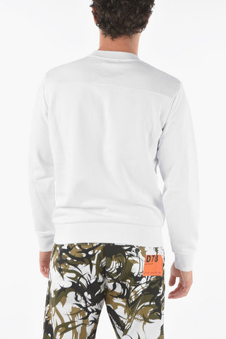 Embossed Logoed S-CORINNE Crewneck Sweatshirt with Breast Pocket