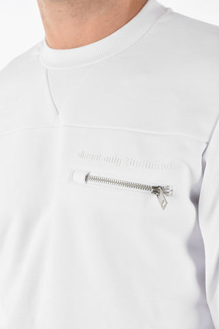 Embossed Logoed S-CORINNE Crewneck Sweatshirt with Breast Pocket