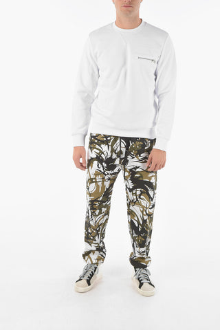 Embossed Logoed S-CORINNE Crewneck Sweatshirt with Breast Pocket