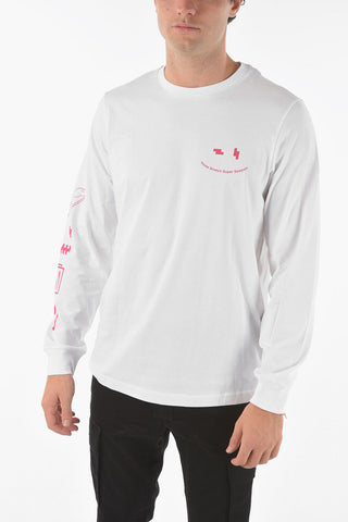 Long-sleeved T-JUST-LS-SLITS-N65 T-shirt with Minimalistic Print