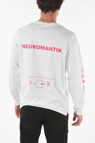 Long-sleeved T-JUST-LS-SLITS-N65 T-shirt with Minimalistic Print