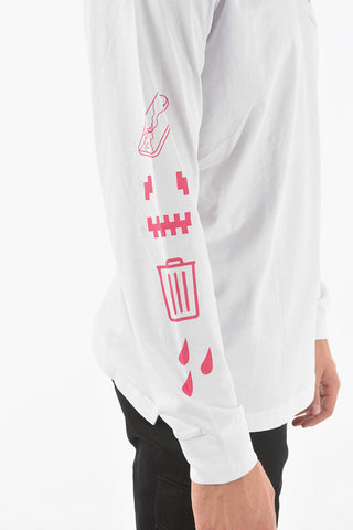 Long-sleeved T-JUST-LS-SLITS-N65 T-shirt with Minimalistic Print