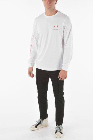 Long-sleeved T-JUST-LS-SLITS-N65 T-shirt with Minimalistic Print