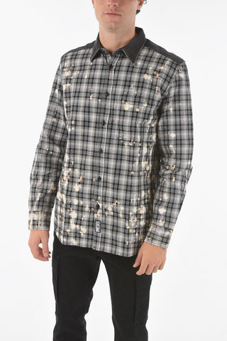Checkered S-MOON-CHECK Shirt with Denim Detailing