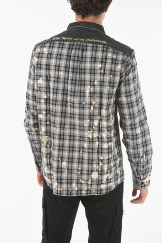 Checkered S-MOON-CHECK Shirt with Denim Detailing