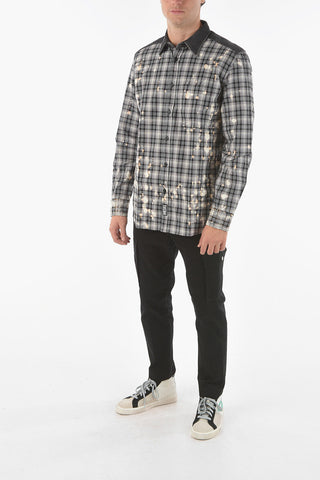 Checkered S-MOON-CHECK Shirt with Denim Detailing