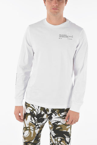 Long-sleeved T-JUST-LS-N62 T-shirt with Lettering Logo Print