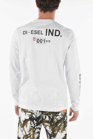 Long-sleeved T-JUST-LS-N62 T-shirt with Lettering Logo Print