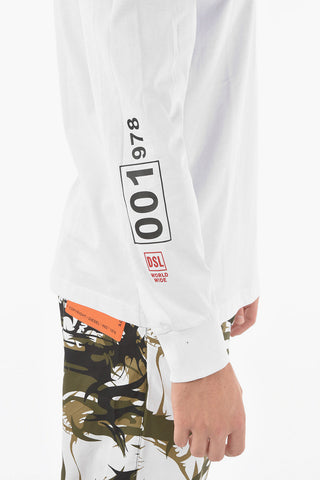 Long-sleeved T-JUST-LS-N62 T-shirt with Lettering Logo Print
