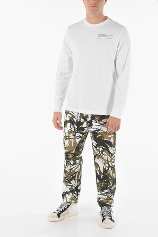 Long-sleeved T-JUST-LS-N62 T-shirt with Lettering Logo Print