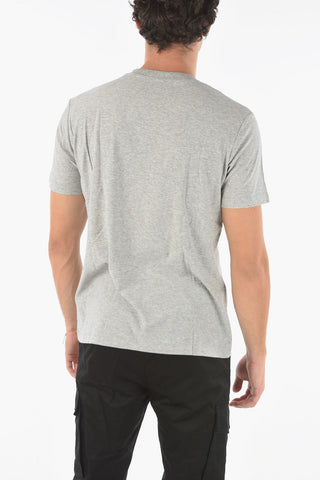 Embossed Lettering Logoed T-RANIS-NEW2 V-neck T-shirt
