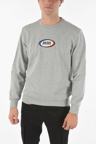 Crewneck S-GIRK-N85 Sweatshirt with Embossed Logo Patch