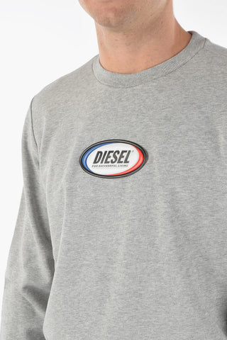 Crewneck S-GIRK-N85 Sweatshirt with Embossed Logo Patch