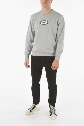 Crewneck S-GIRK-N85 Sweatshirt with Embossed Logo Patch