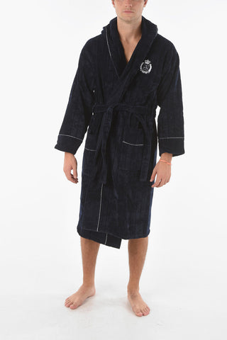 ID Hooded Bathrobe with Logo Embroidery