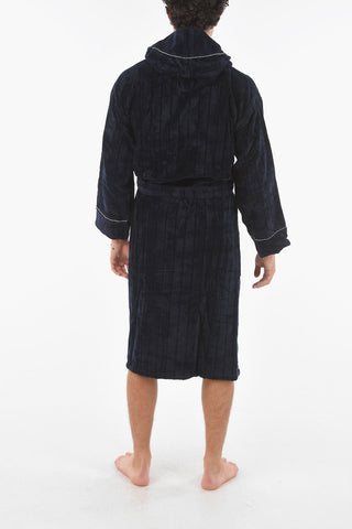 ID Hooded Bathrobe with Logo Embroidery