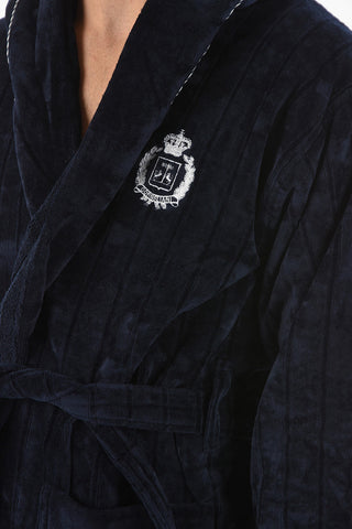 ID Hooded Bathrobe with Logo Embroidery