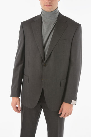 2 Button LEADER Hopsack Virgin Wool Suit
