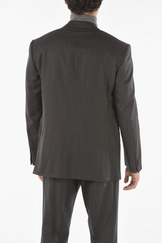 2 Button LEADER Hopsack Virgin Wool Suit