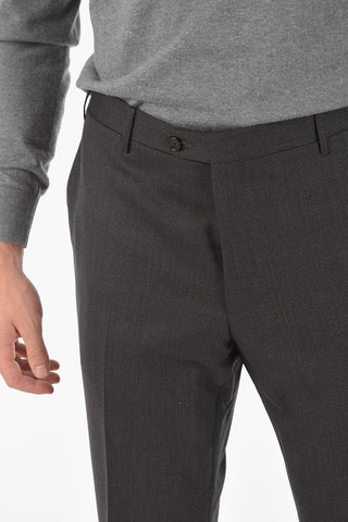 2 Button LEADER Hopsack Virgin Wool Suit