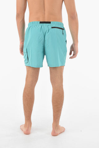 SWIM Costume da Bagno Boxer a Tinta Unita con Elastico in Vita