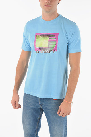 Crewneck T-JUST-NEON-S1 T-shirt with Front Print