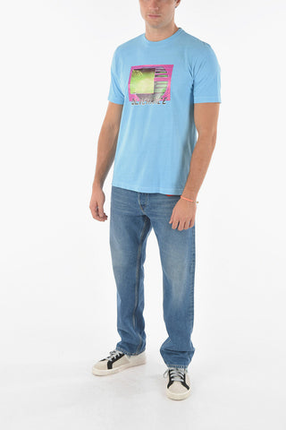 Crewneck T-JUST-NEON-S1 T-shirt with Front Print