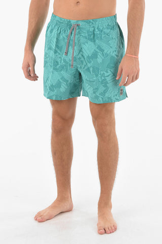 SWIM Costume da Bagno Boxer con Stampa Logo All Over