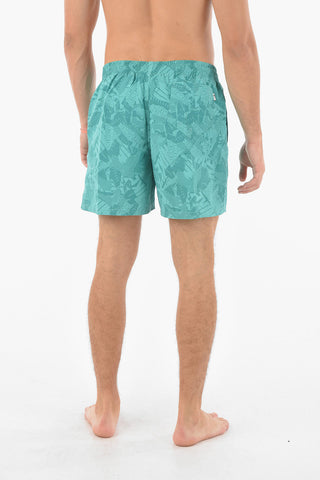 SWIM Costume da Bagno Boxer con Stampa Logo All Over