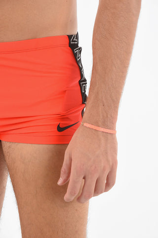 Two-Tone Swim Shorts With Logo Side Band