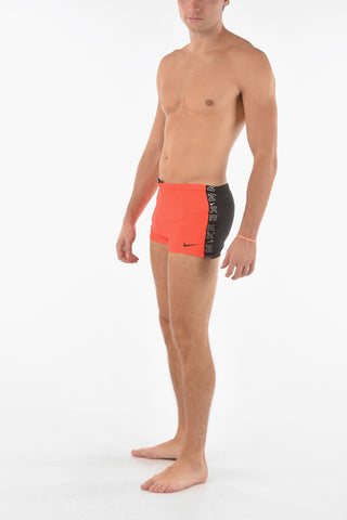 Two-Tone Swim Shorts With Logo Side Band