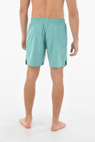SWIM Solid-Color Boxer Swimsuit with Elastic Waist