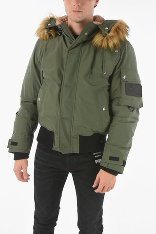 Padded W-JAME Puffer with Faux-furred HoodW-JAME GIACCA