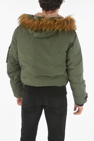Padded W-JAME Puffer with Faux-furred HoodW-JAME GIACCA